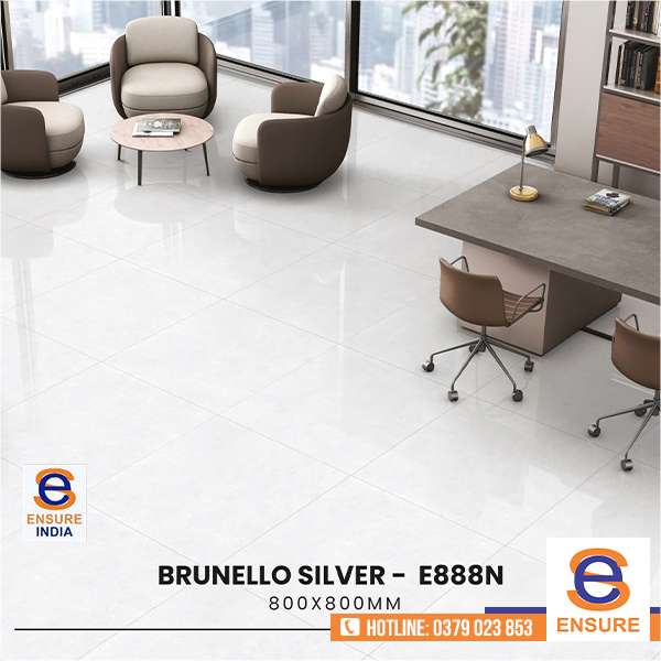 Gạch Glossy Brunello Silver E888N 800x800 mm	